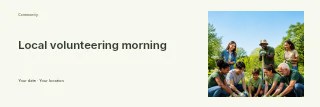 Local volunteering morning banner template · Horizontal photo dialogue