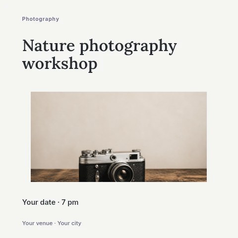 Nature photography workshop social media post template