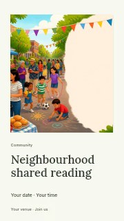 Neighbourhood shared reading instagram story template · Gallery editorial