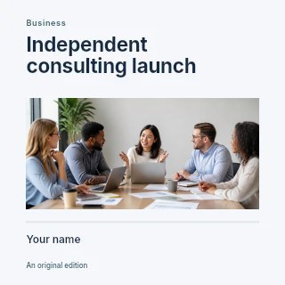 Independent consulting launch podcast cover template · Title & photograph