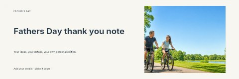 Fathers Day thank you note banner template