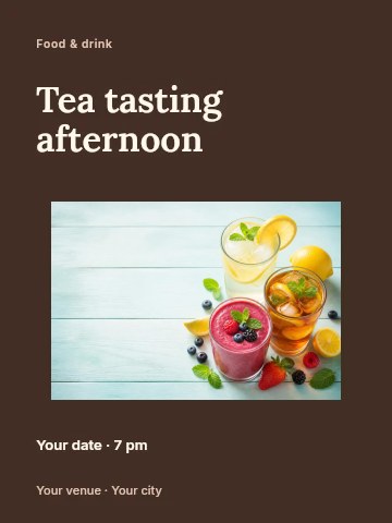 Tea tasting afternoon poster template