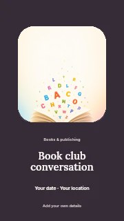 Book club conversation instagram story template · Picture window