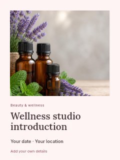Wellness studio introduction invitation template · Gallery editorial