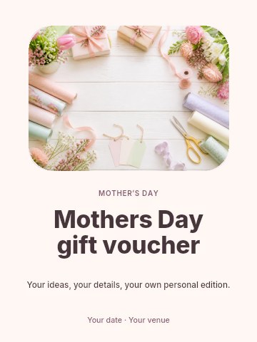Mothers Day gift voucher poster template