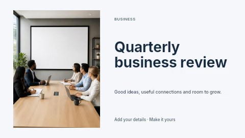 Quarterly business review presentation cover template