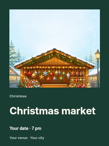 Christmas market invitation template