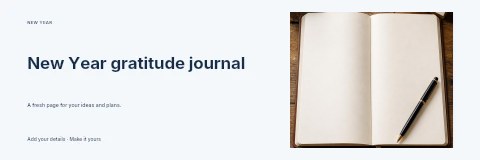 New Year gratitude journal banner template
