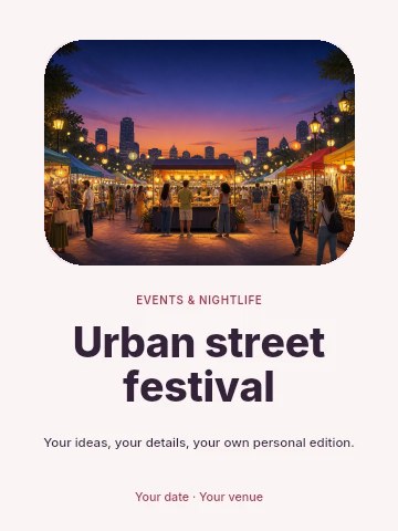 Urban street festival invitation template