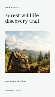 Forest wildlife discovery trail instagram story template · Title & photograph