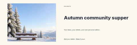 Autumn community supper banner template