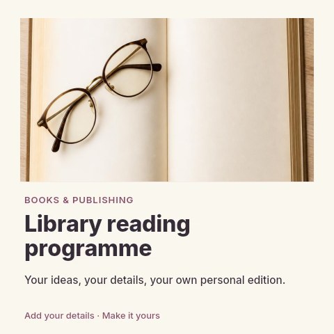 Library reading programme social media post template