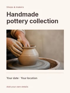 Hands Shaping Clay Pot on Potter’s Wheel in Handmade pottery collection · Title & photograph