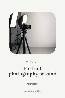 Portrait photography session book cover template · Picture window