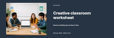Creative classroom worksheet banner template