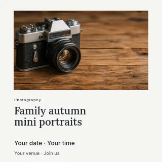 Family autumn mini portraits social media post template · Gallery editorial