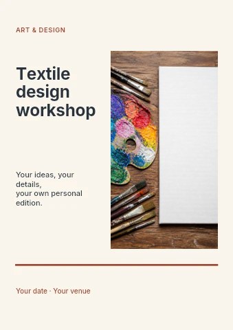 Textile design workshop flyer template