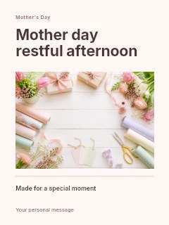 Mother Day restful afternoon poster template · Title & photograph