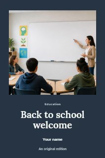 Back to school welcome book cover template · Quiet photo gallery