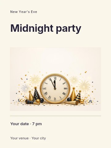 Midnight party poster template