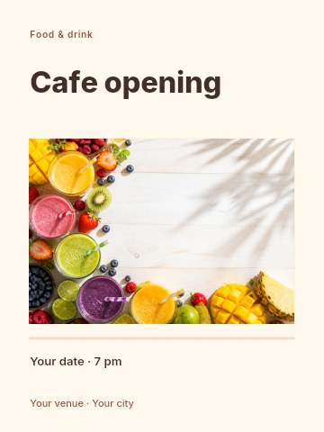 Cafe opening poster template