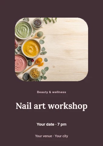 Nail art workshop flyer template