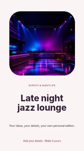 Late night jazz lounge instagram story template
