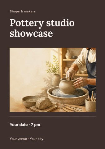 Pottery studio showcase flyer template