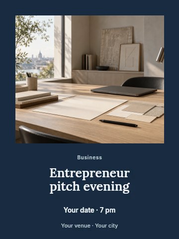 Entrepreneur pitch evening invitation template