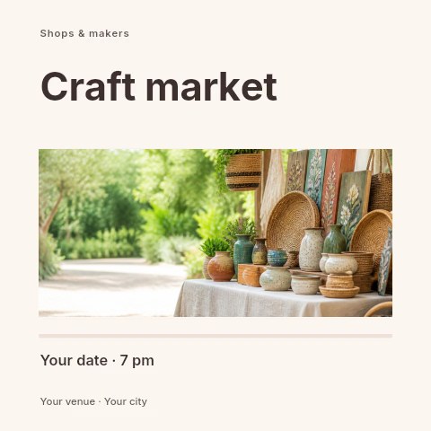 Craft market social media post template