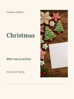 Christmas greeting card template · Split portrait