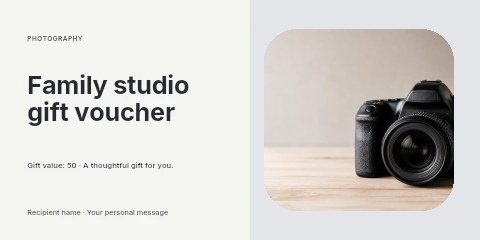Family studio gift voucher template