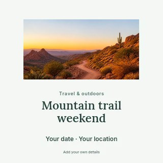 Desert hiking trail at sunset in Mountain trail weekend · Picture window