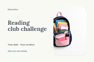 Reading club challenge postcard template · Horizontal photo dialogue