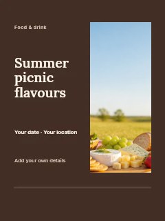 Summer picnic flavours greeting card template · Split portrait