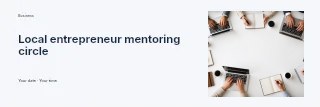 Local entrepreneur mentoring circle banner template · Horizontal photo dialogue