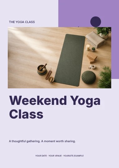 Weekend Yoga Class · Modern flyer template