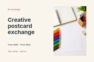 Creative postcard exchange postcard template · Horizontal photo dialogue