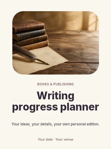 Writing progress planner poster template