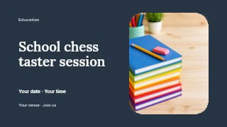 School chess taster session youtube thumbnail template · Horizontal photo dialogue