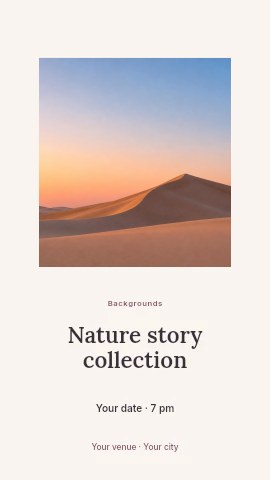 Soft Sand Dunes at Sunset in Nature story collection instagram story template