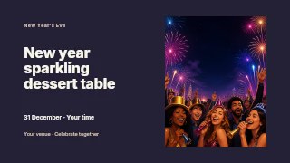 New Year sparkling dessert table youtube thumbnail template · Horizontal photo dialogue