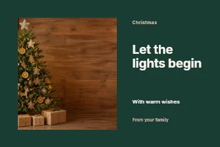 Christmas tree lighting photo layout postcard template · Horizontal photo dialogue