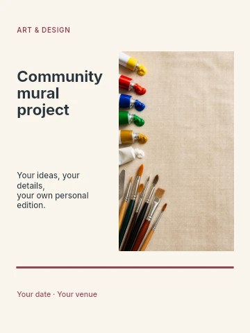 Community mural project poster template