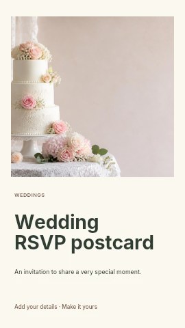 Wedding RSVP postcard instagram story template