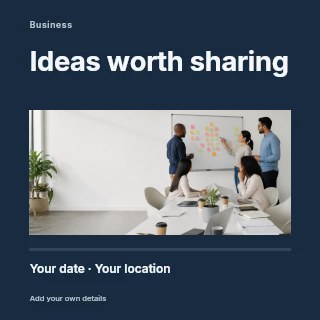 Business photo announcement social media post template · Title & photograph