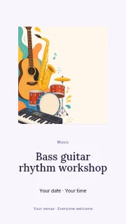 Bass guitar rhythm workshop instagram story template · Picture window
