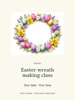 Easter wreath making class poster template · Picture window