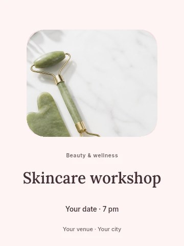 Skincare workshop invitation template