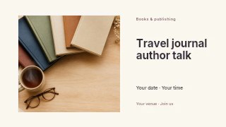 Travel journal author talk youtube thumbnail template · Horizontal photo dialogue
